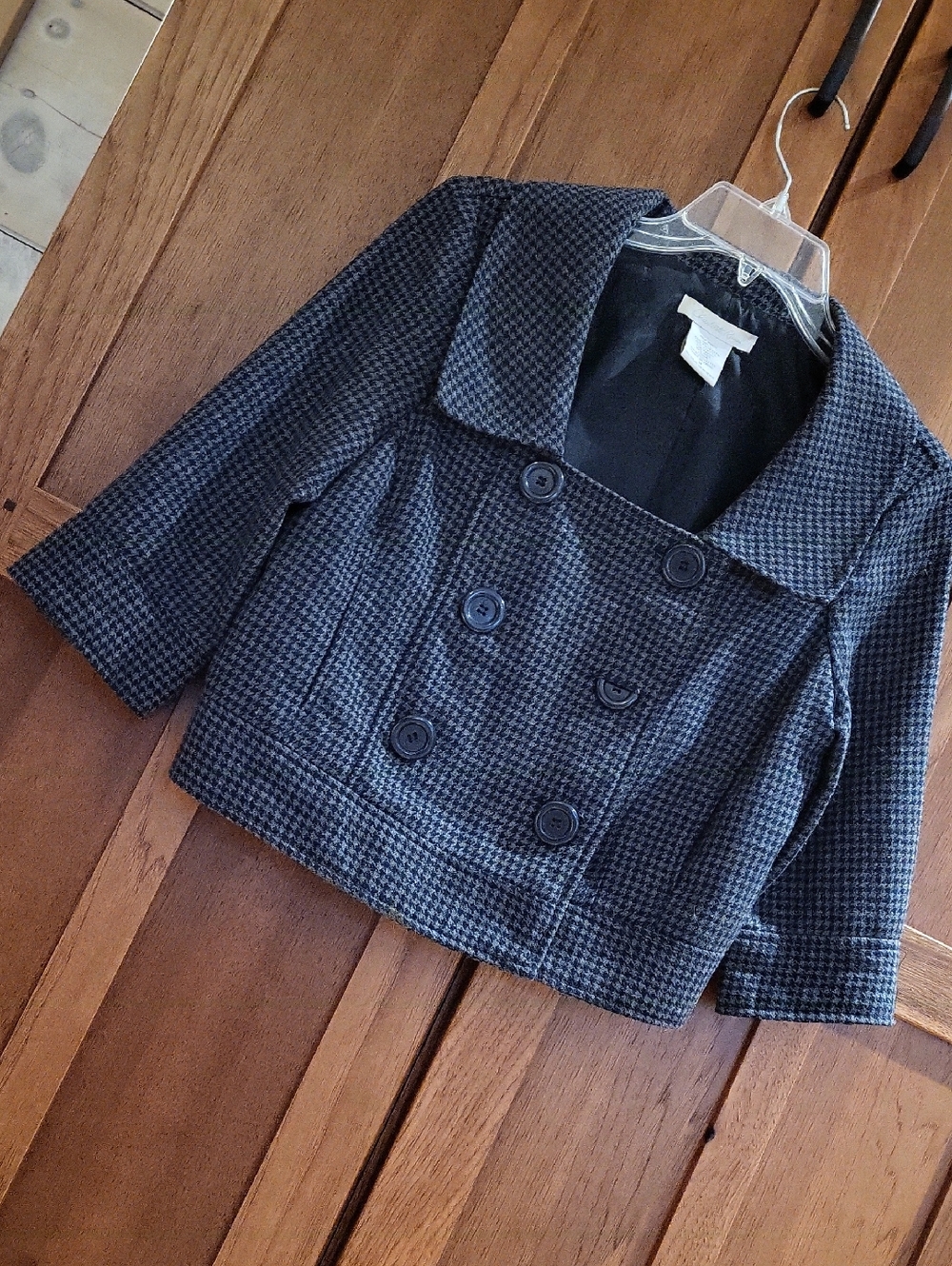 Charlotte Russe Black and Gray Double Breasted Jacket